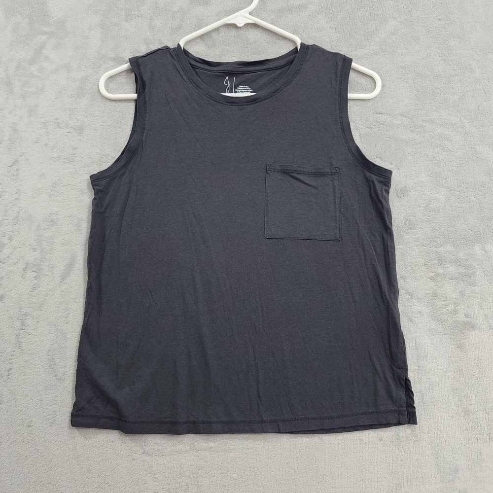 Joie Tank Womens XS Black Sleeveless Jersey Pocket Crew Neck Basic Casual Muscle